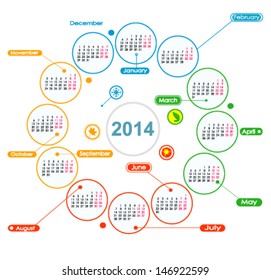 Calendar for year 2014 scheme