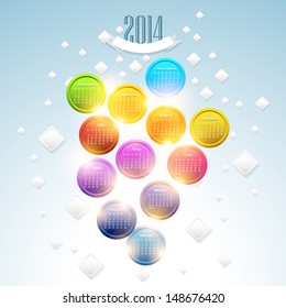 Calendar Year 2014 Vector Template