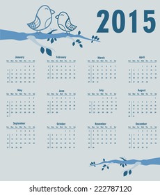 Calendar for year 2015