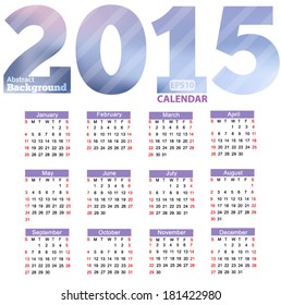 Calendar for the year 2015 , Year of the sheep and goats. Vector EPS 10 illustration.