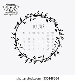 calendar year 2016 design, vector illustration eps10 graphic 