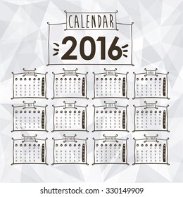 calendar year 2016 design, vector illustration eps10 graphic 