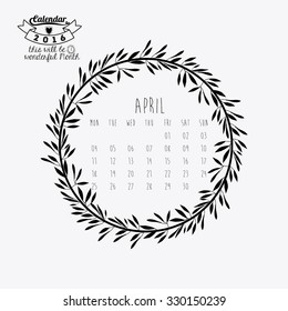 calendar year 2016 design, vector illustration eps10 graphic 