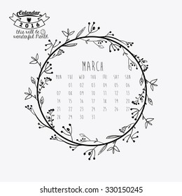 calendar year 2016 design, vector illustration eps10 graphic 