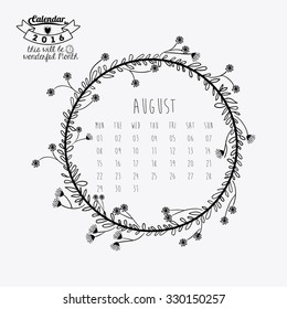 calendar year 2016 design, vector illustration eps10 graphic 