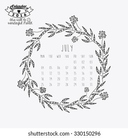 calendar year 2016 design, vector illustration eps10 graphic 