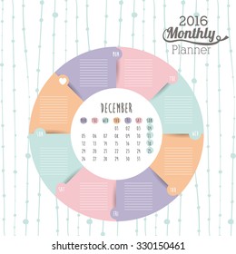 calendar year 2016 design, vector illustration eps10 graphic 