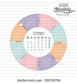 calendar year 2016 design, vector illustration eps10 graphic 