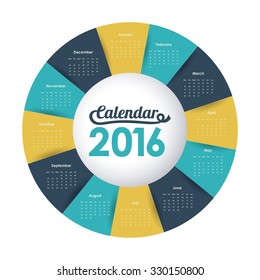 calendar year 2016 design, vector illustration eps10 graphic 