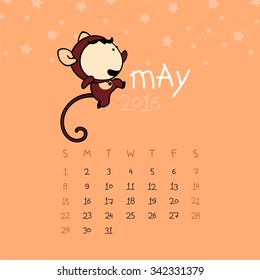 Calendar for the year 2016 - May