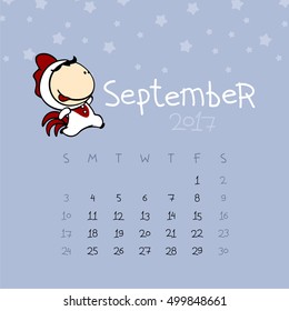 Calendar for the year 2017 - September