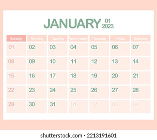 Calendar Year 2023 January Office Corporate Stock Vector (Royalty Free ...