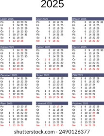 calendar of year 2025 in Czech language with Czech Republic public holidays