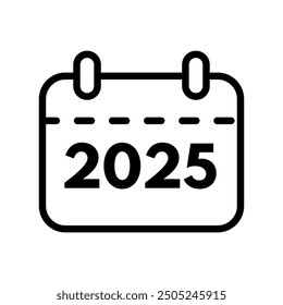 Calendario, año 2025 - Icono de Vector, símbolo
