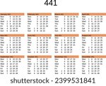 calendar of year 441 in English language