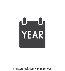 Calendar year page vector icon. filled flat sign for mobile concept and web design. Calendar date glyph icon. Symbol, logo illustration. Vector graphics