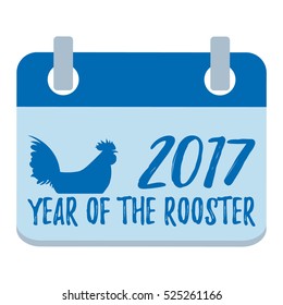 Calendar Year of the rooster. Rooster, symbol of 2017 on the Chinese calendar.  Greeting cards, posters, flyers. Vector Illustration.