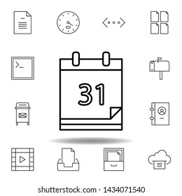 calendar year schedule outline icon. Detailed set of unigrid multimedia illustrations icons. Can be used for web, logo, mobile app, UI, UX