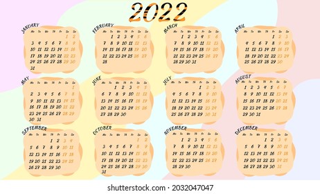 Calendar year of the tiger 2022. 