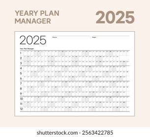 Calendar Yeary Plan Manager Diary