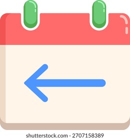 Calendar yesterday vector icon, editable pixel perfect icon