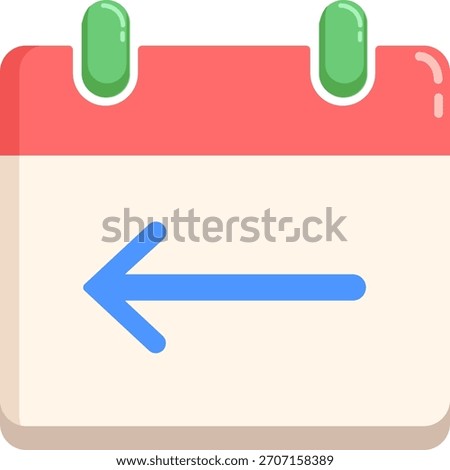 Calendar yesterday vector icon, editable pixel perfect icon