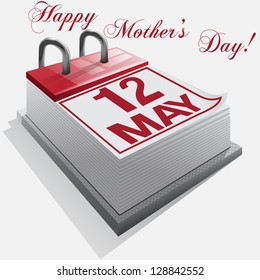 Calendar.12 May. Happy Mother's Day. Vector
