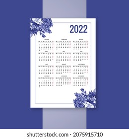	Calendar2022 brochure template for floral design