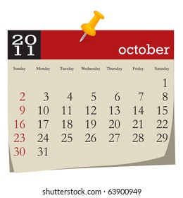 Calendar-october 2011