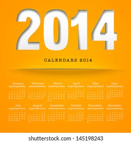 Calendars 2014 design, Vector eps10