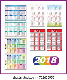 Calendars 2018 in english and russian version
