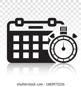 Calendars / appointment schedule flat icon icon for apps and websites on a transparent background.