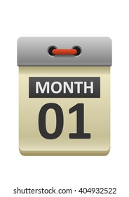 Calendars with beige sheets month and day