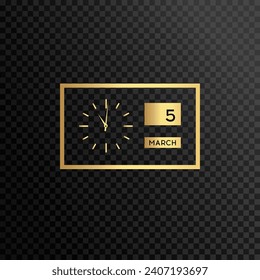 Calendars and clocks. Vector clock icon. Schedule, appointment, important date concept. Modern flat design illustration. Design template closeup in vector.