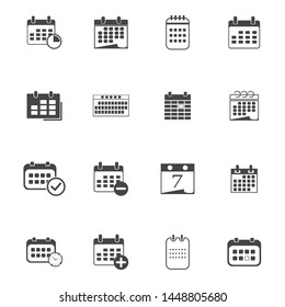 Calendars icons set. Vector illustration