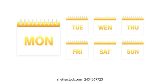Calendars with months icon set. Flat style. Vector icons