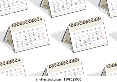 Calendars seamless background, backdrop for website, vector wallpaper or web site background.