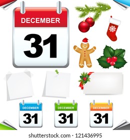 Calendars Set Isolated On White Background, With Gradient Mesh, Vector Illustration