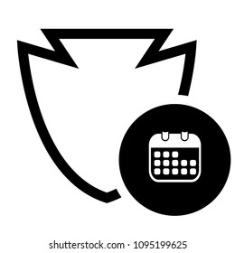calendear icon and shield