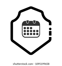 calendear icon and shield