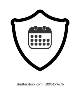 calendear icon and shield