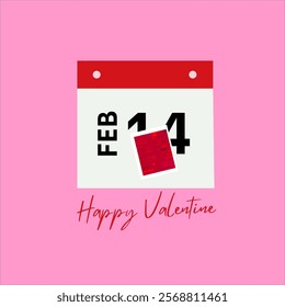 Calender 14 February Happy Valentine Day