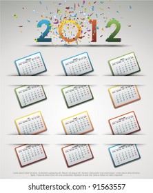 Calender for 2012. Vector Illustration.