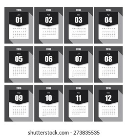 Calender 2016 Minimal Design