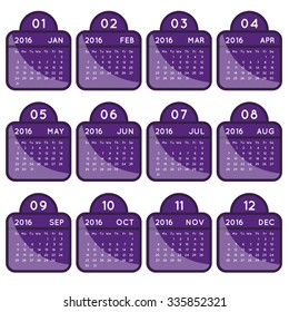 Calender 2016 Minimal Design