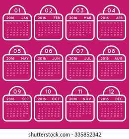 Calender 2016 Minimal Design