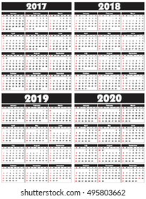 4,187 Calendar templates 2018 2019 2020 Images, Stock Photos & Vectors ...