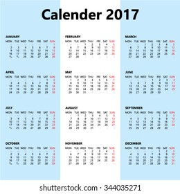 calender 2017