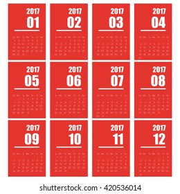 Calender 2017 Minimal Design