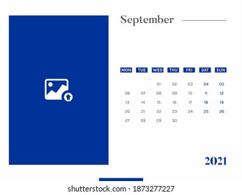 Calender 2021 Design, Tischkalender Design vom September Monat